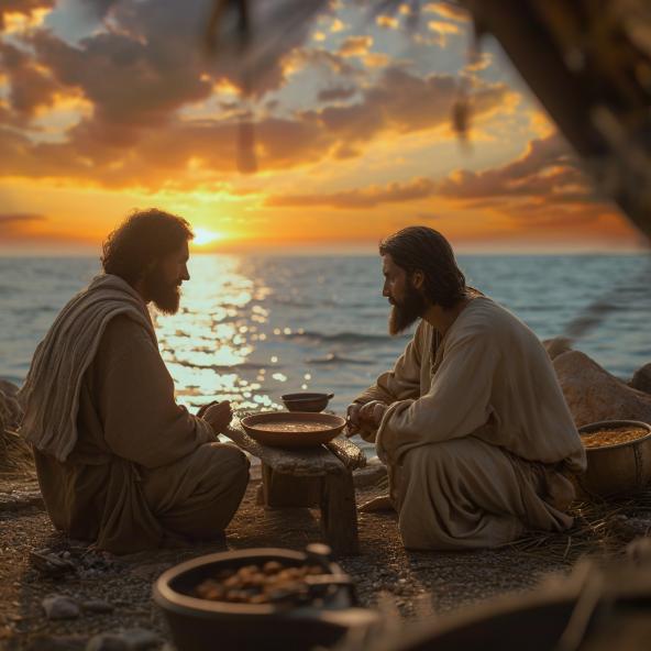 Jesus forgives Peter