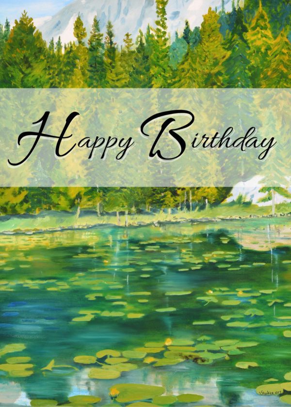 Happy Birthday Lily Pond card cover