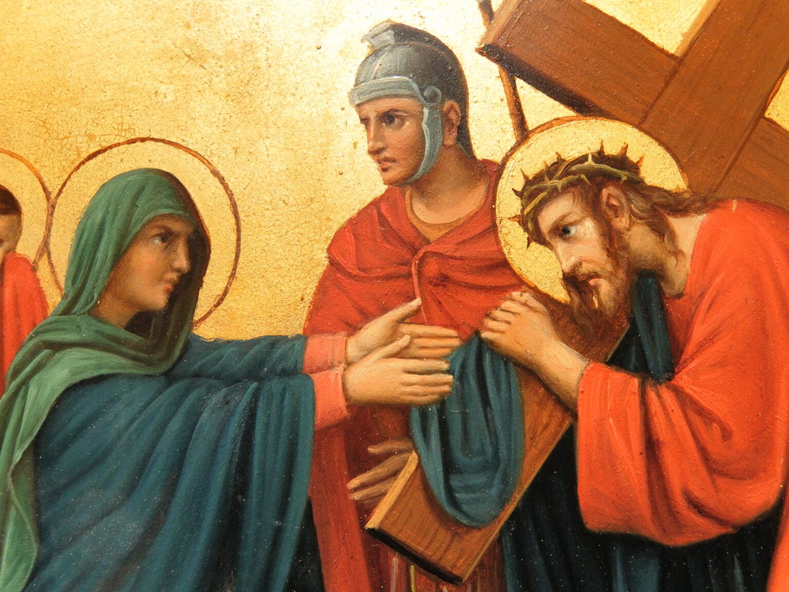 Jesus meets his mother