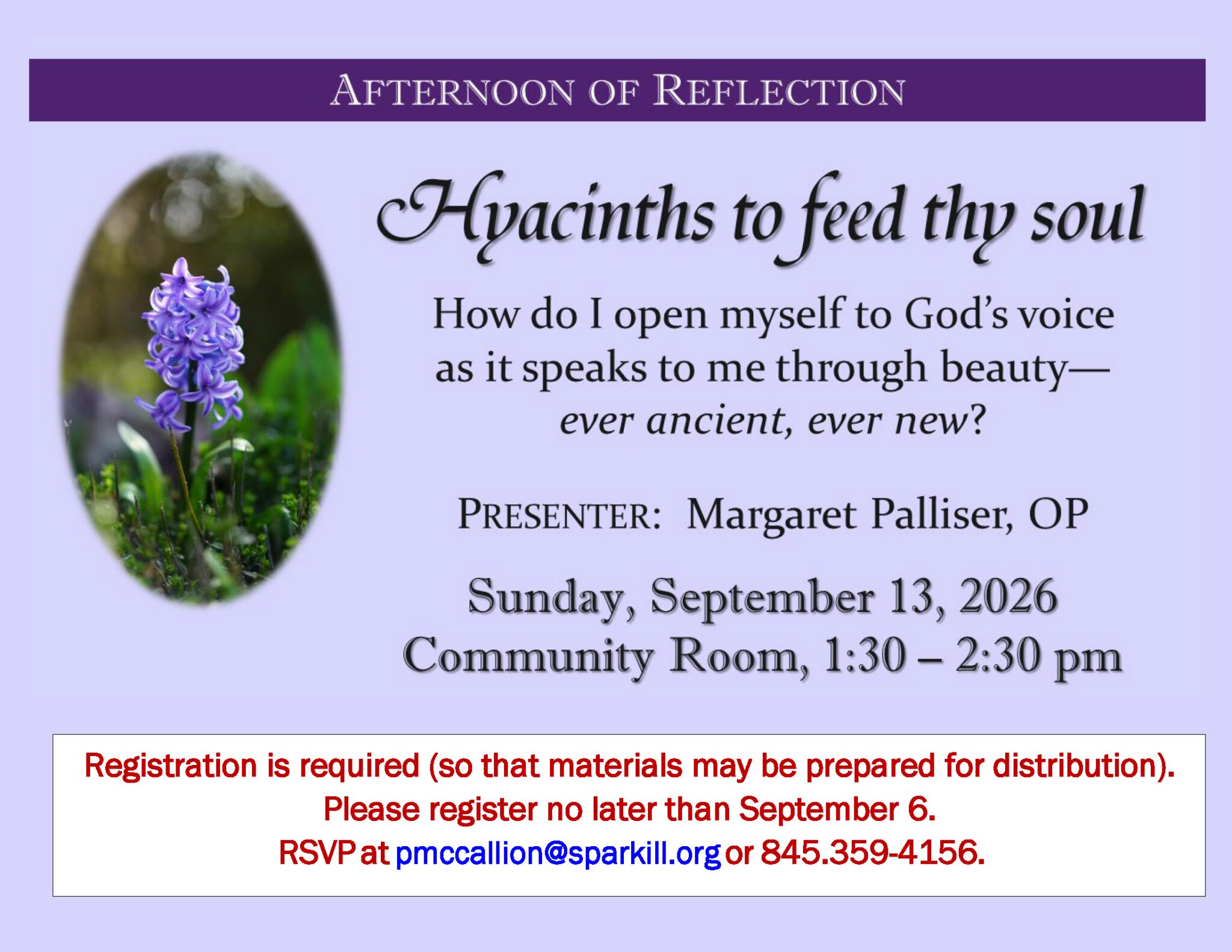 flyer - Hyacinths to feed they soul