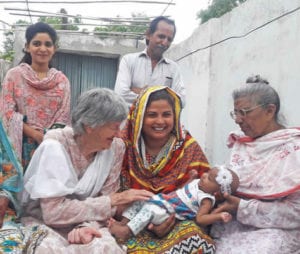 sisters with baby in pakistan
