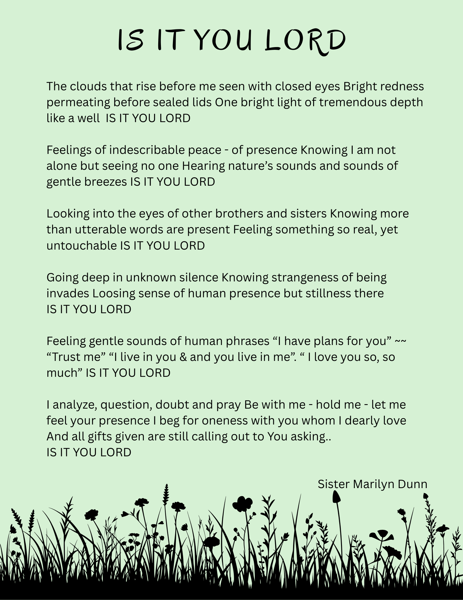 Is is you Lord? Poem