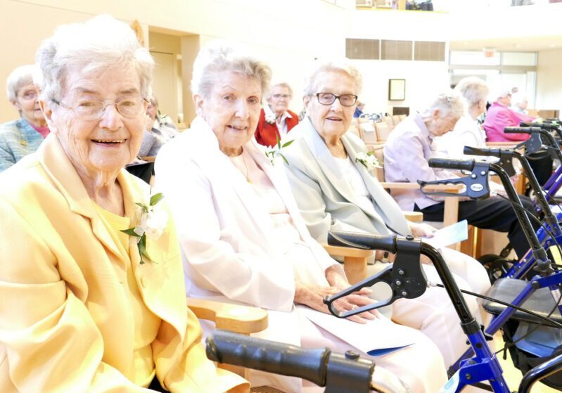 Diamond Jubilarian Sisters: Elizabeth David Scannell, Eileen Loftus and Margaret Breslin