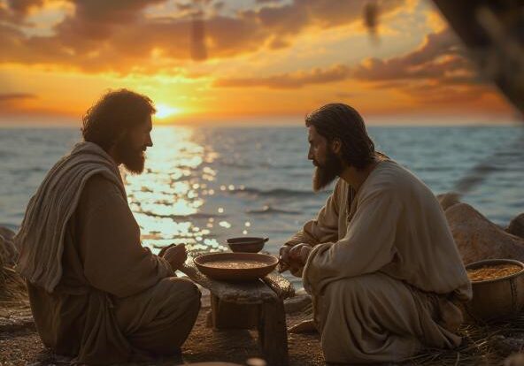 Jesus forgives Peter