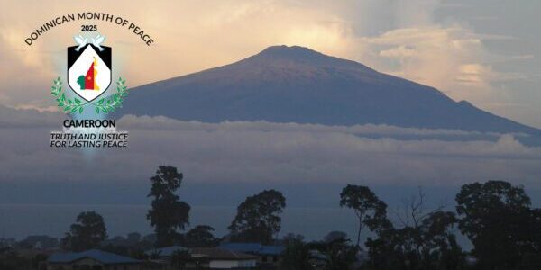 mount camaroon with op month for peace logo