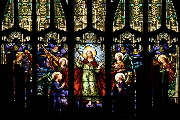 jesus blessing children stained glass