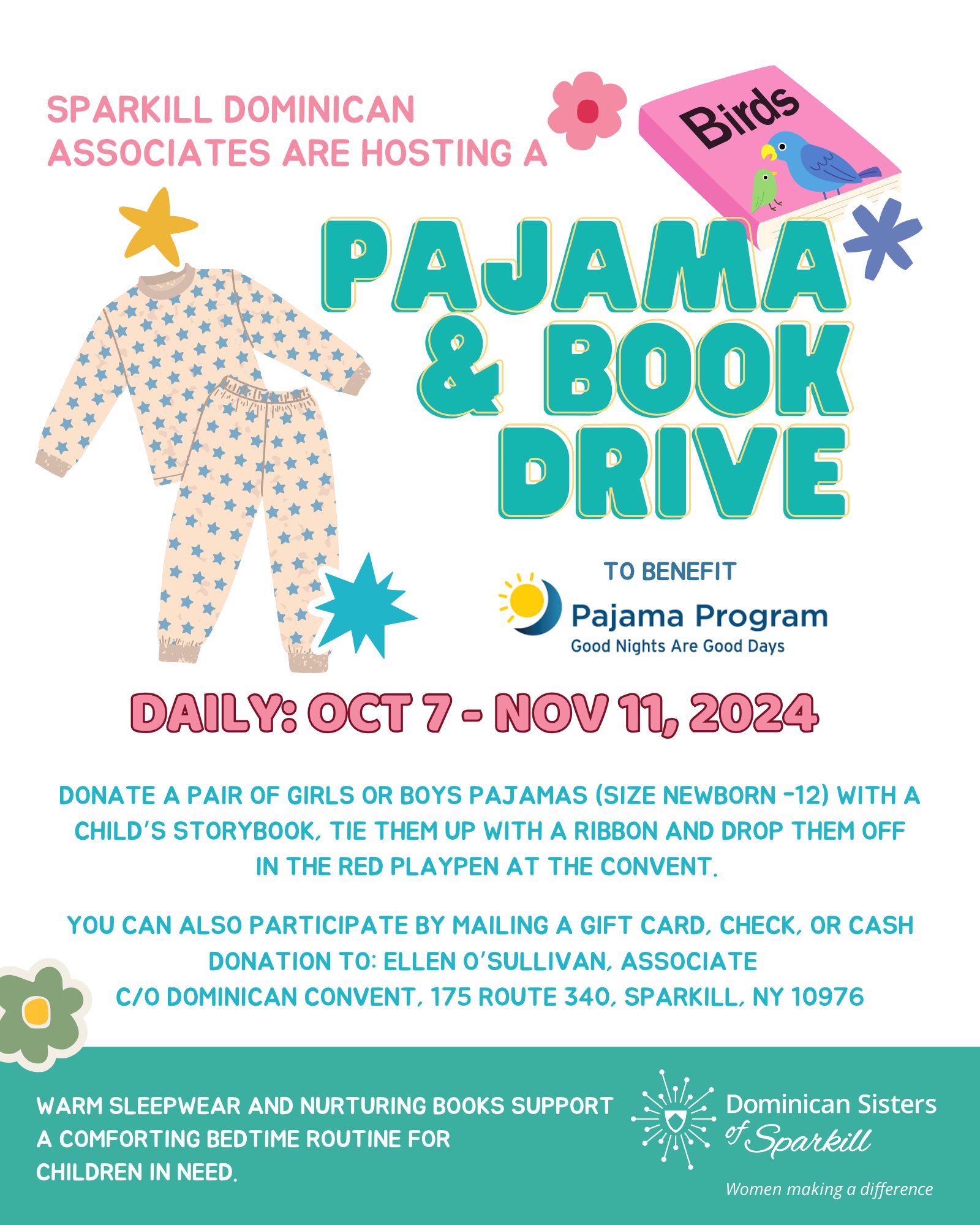 pajama and book drive, 2024